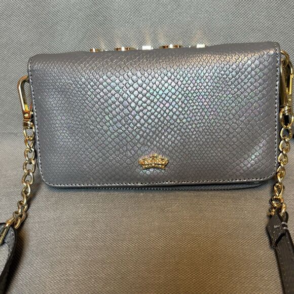 Vintage Juicy Couture Crossbody Purse Wallet Gold Chain Metallic Iridescent Y2K - Picture 5 of 14